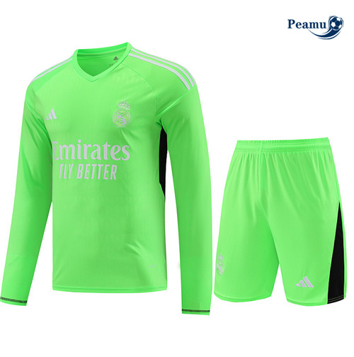 Peamu - Maillot foot Kit Entrainement Real Madrid Gardien de but + Shorts vert 2024-2025 grossiste