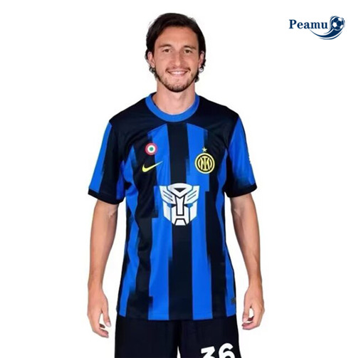 Peamu - Maillot foot Inter Milan Transformers co - marque 2023-2024 Officiel