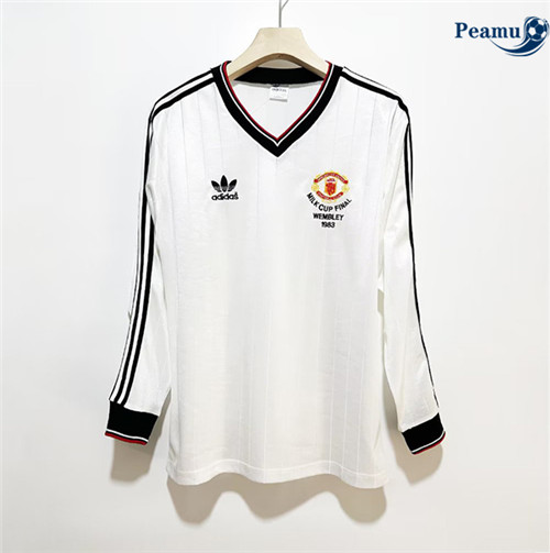 Peamu - Maillot Rétro Manchester United Exterieur Manche Longue 1983 Officiel