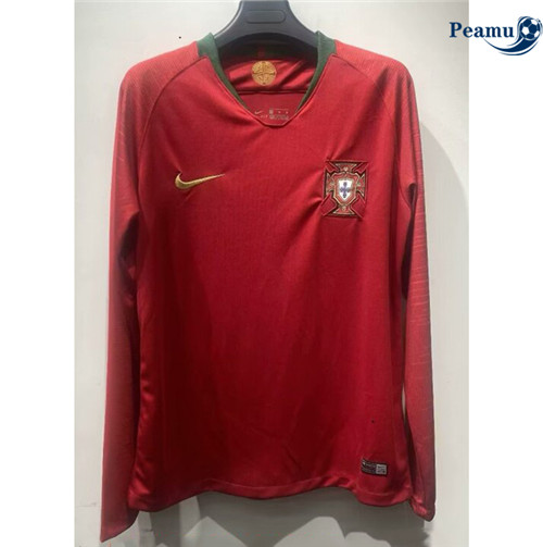 Peamu - Maillot Rétro Portugal Domicile Manche Longue 2018 Soldes