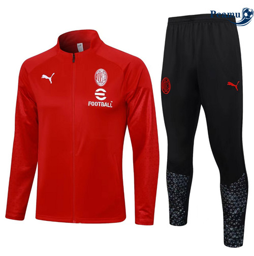 Peamu - Veste Survetement AC Milan rouge 2024-2025 personnalisé