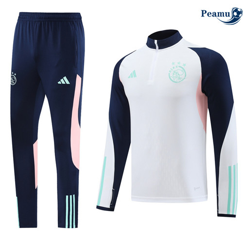 Peamu - Survetement AFC Ajax Blanc 2024-2025 discout
