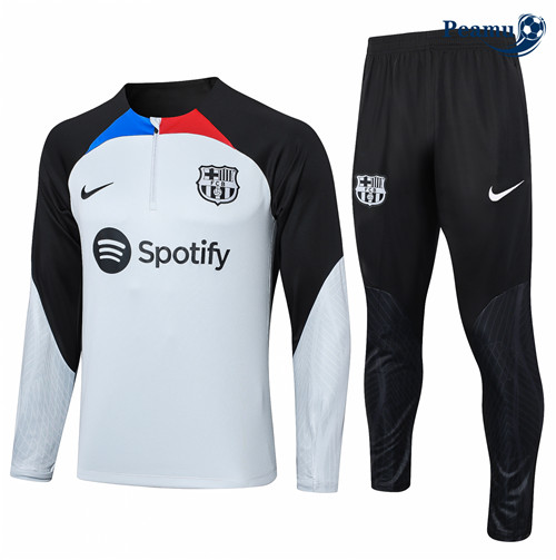 Peamu - Survetement Barcelone Enfant gris clair 2024-2025 Officiel