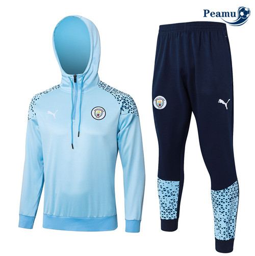 Peamu - Survetement Manchester City à capuche bleu clair 2024-2025 Outlet