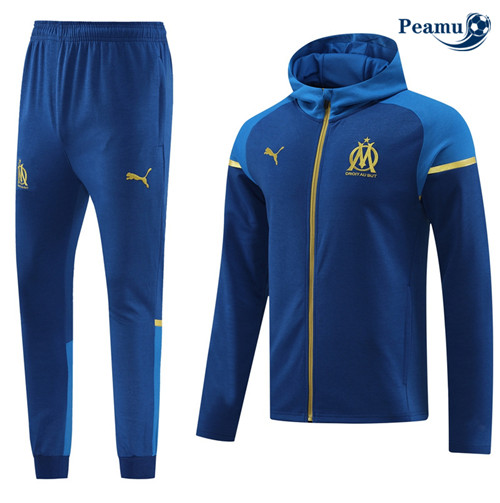 Peamu - Survetement Marseille à capuche kit bleu 2024-2025 Soldes