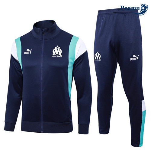 Peamu - Veste Survetement Marseille bleu royal 2024-2025 discout