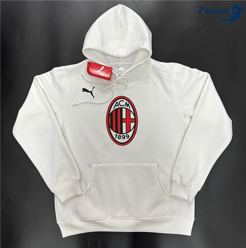 Peamu - Sweat A Capuche AC Milan Blanc 2024-2025 personnalisé