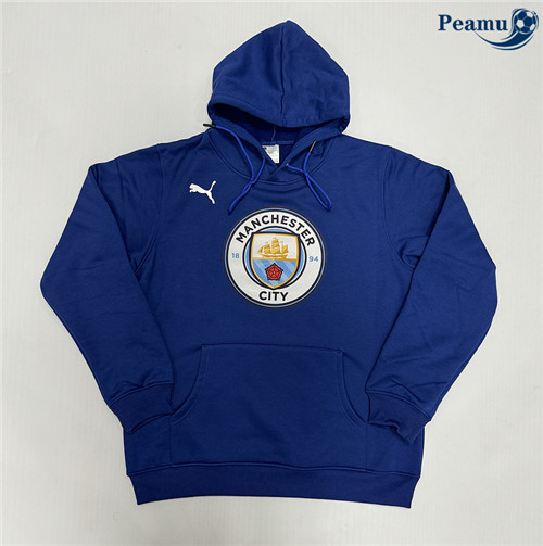 Peamu - Sweat A Capuche Manchester City bleu 2024-2025 France