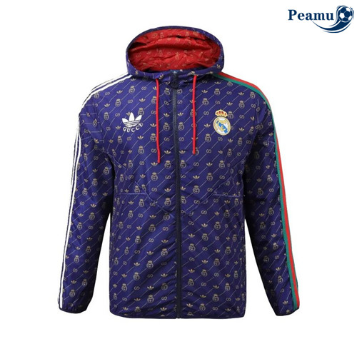 Peamu - Coupe vent Real Madrid bleu marine 2024-2025 personnalisé