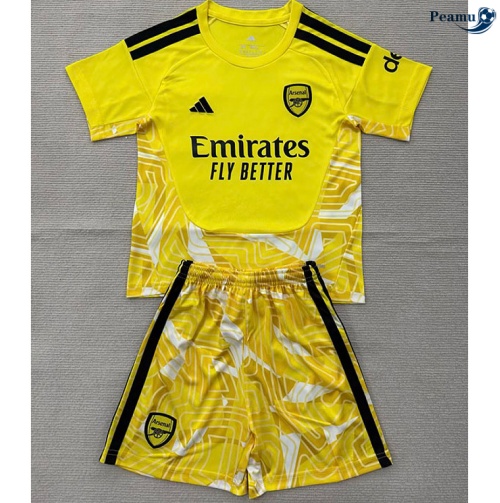 Maillot foot Arsenal Enfant Gardien De But Jaune 2026-2027 Personnalisé