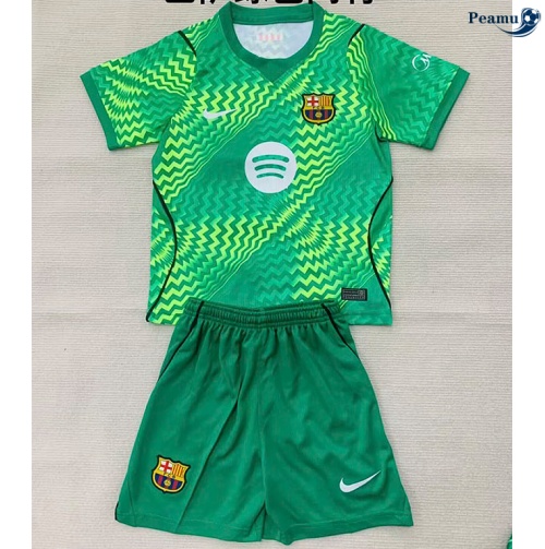 Maillot foot Barcelone Enfant Gardien De But Vert 2026-2027 Original