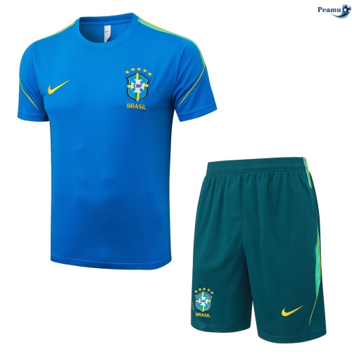 Maillot foot Kit Entrainement Brésil + Shorts Bleu 2026-2027 Chinois