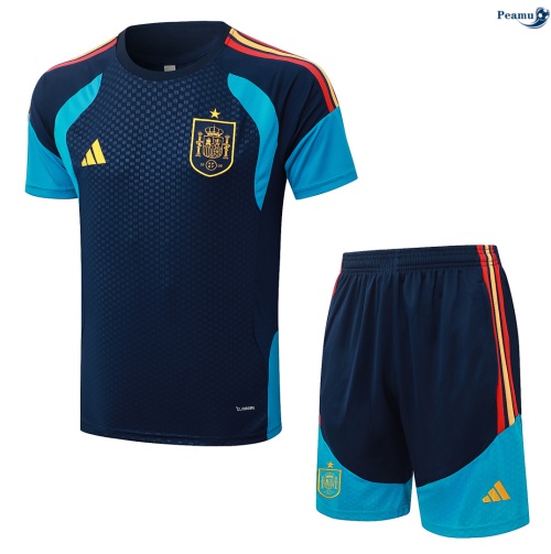 Maillot foot Kit Entrainement Espagne + Shorts Bleu Marine 2026-2027 Grossiste