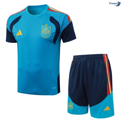 Maillot foot Kit Entrainement Espagne + Shorts Bleu 2026-2027 Discout