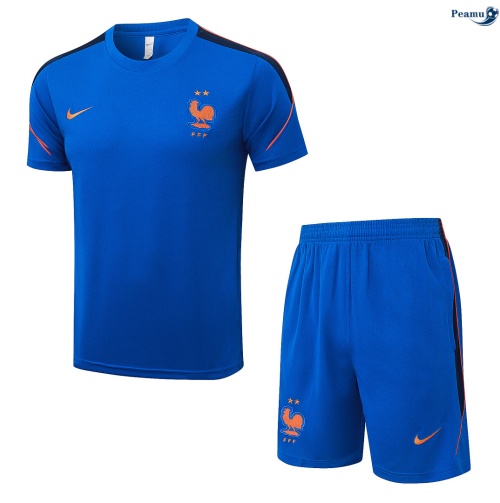 Maillot foot Kit Entrainement France + Shorts Bleu 2026-2027 Personnalisé