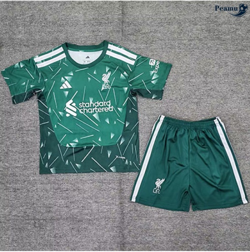Maillot foot Liverpool Enfant Gardien De But Vert 2026-2027 Personnalisé