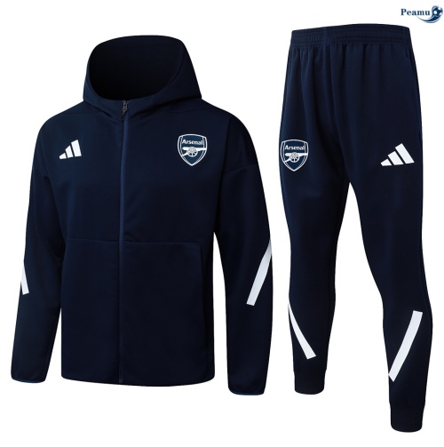 Veste Survetement Arsenal à capuche Bleu Marine 2026-2027 Officiel
