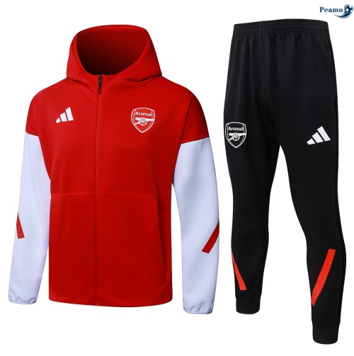 Veste Survetement Arsenal à capuche Rouge 2026-2027 Discout