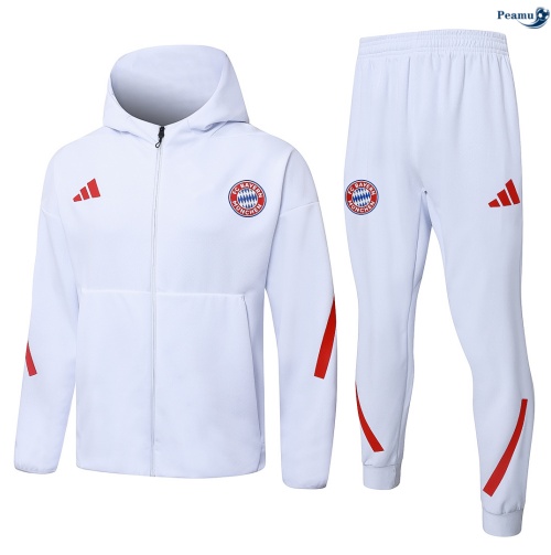 Veste Survetement Bayern Munich à capuche Blanc 2026-2027 Soldes