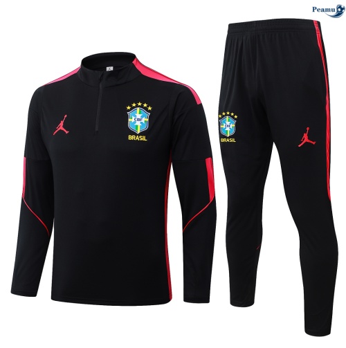 Survetement Brésil Enfant Noir/Rouge 2026-2027 Officiel
