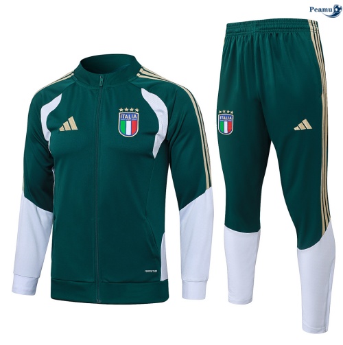 Veste Survetement Italie vert noirâtre 2026-2027 Discout