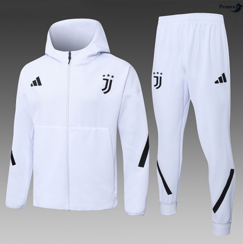Veste Survetement Juventus à capuche Blanc 2026-2027 Officiel
