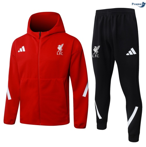 Veste Survetement Liverpool à capuche Rouge 2026-2027 Soldes