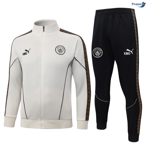 Veste Survetement Manchester City Enfant blanc cassé 2026-2027 Prix