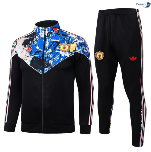 Veste Survetement Manchester United Noir 2026-2027 Personnalisé