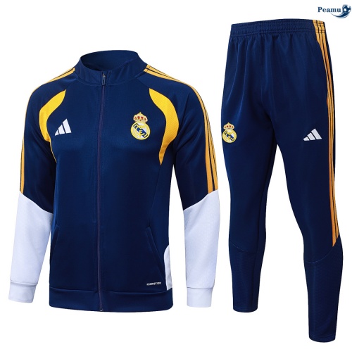 Veste Survetement Real Madrid Enfant Bleu Marine/Blanc 2026-2027 Outlet