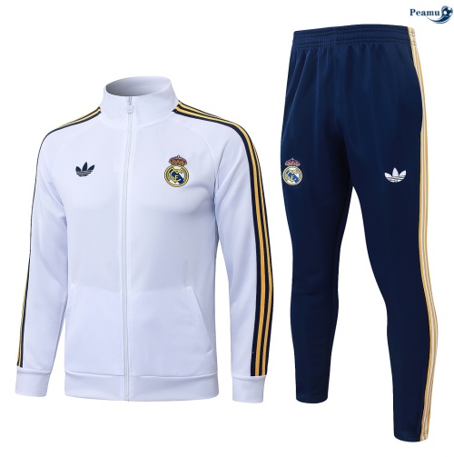 Veste Survetement Real Madrid Enfant Blanc 2026-2027 Officiel