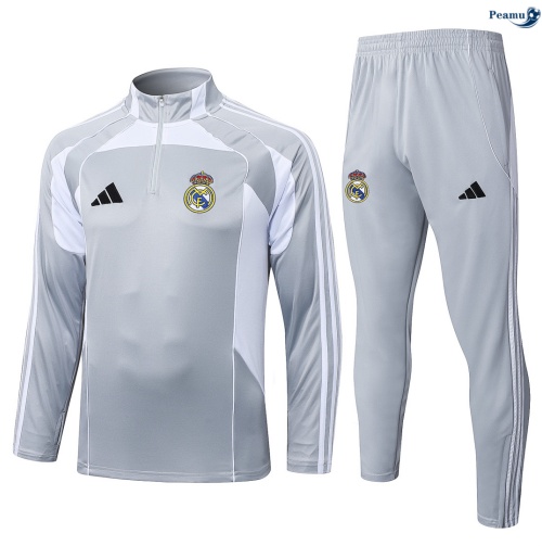Survetement Real Madrid Enfant Gris/Blanc 2026-2027 Soldes