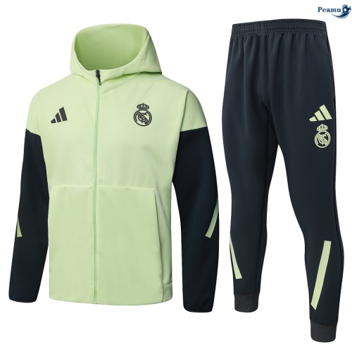Veste Survetement Real Madrid à capuche Vert 2026-2027 Chinois