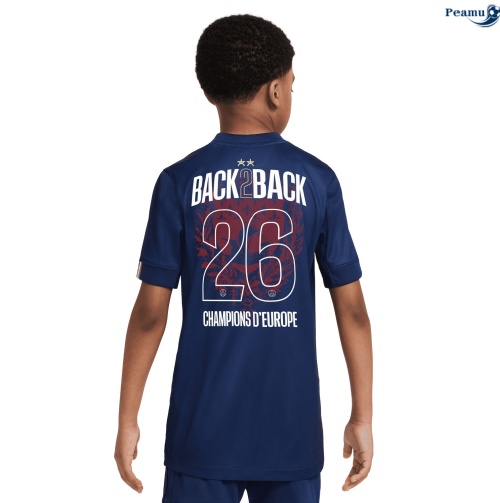 Peamu Maillot foot PSG Enfant Domicile 2025-2026 2 étoiles Champions D’Europe 2025-2026