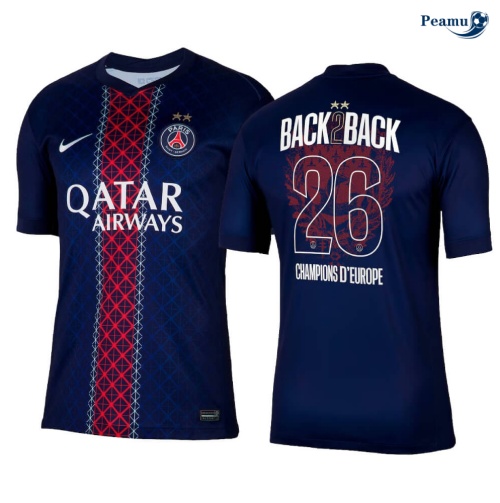 Peamu Maillot foot PSG Domicile 2 étoiles Champions D’Europe 2025-2026