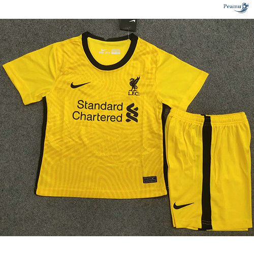 Peamu - Maillot foot Liverpool Enfant Gardien de But Jaune 2020-2021