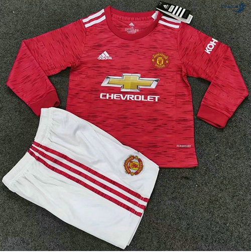 Peamu - Maillot foot Manchester United Enfant Domicile Manche Longue 2020-2021