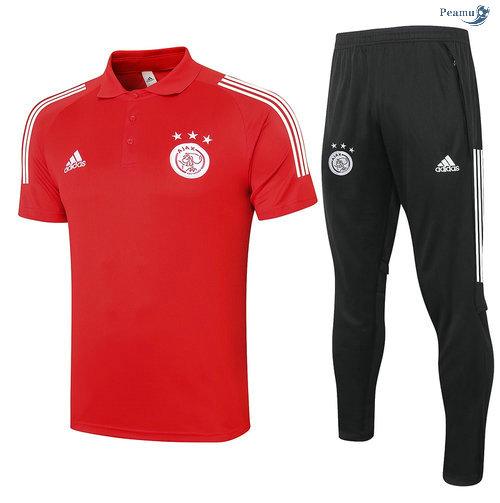 Peamu - Kit Maillot Entrainement POLO AFC Ajax + Pantalon Rouge 2020-2021