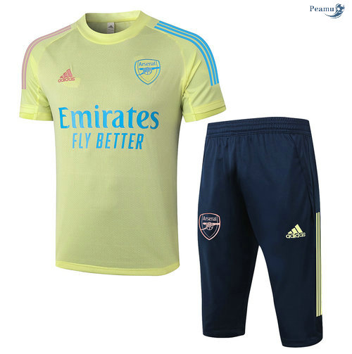 Peamu - Kit Maillot Entrainement Arsenal + Pantalon 3/4 Jaune 2020-2021