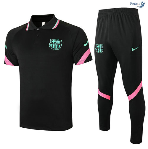 Peamu - Kit Maillot Entrainement POLO Barcelone + Pantalon Noir 2020-2021