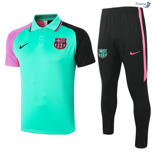 Peamu - Kit Maillot Entrainement POLO Barcelone + Pantalon Vert 2020-2021