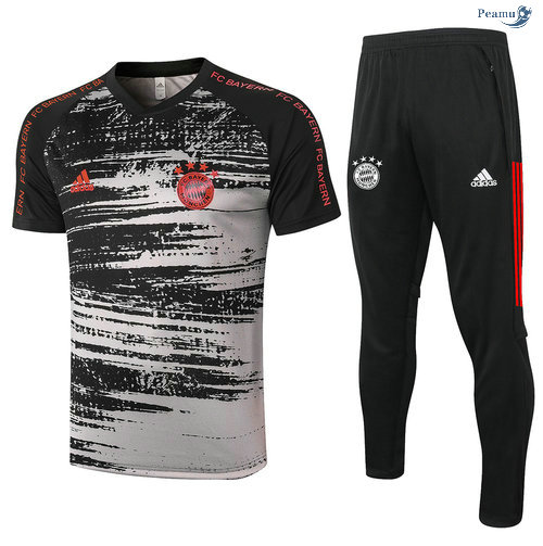 Peamu - Kit Maillot Entrainement POLO Bayern Munich + Pantalon Noir/Gris 2020-2021