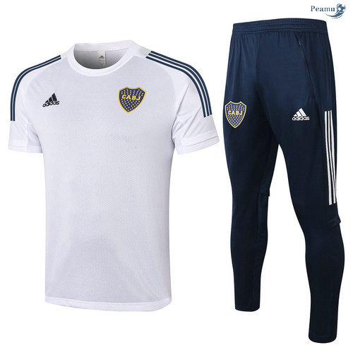 Peamu - Kit Maillot Entrainement Boca Juniors + Pantalon Blanc 2020-2021