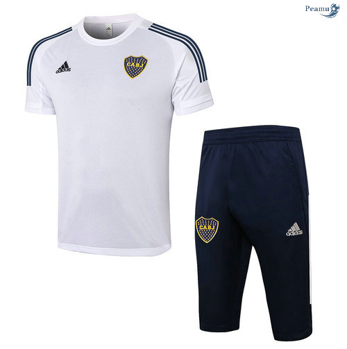 Peamu - Kit Maillot Entrainement Boca Juniors + Pantalon 3/4 Blanc 2020-2021