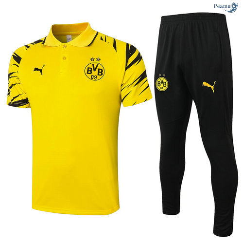 Peamu - Kit Maillot Entrainement POLO Borussia Dortmund + Pantalon Jaune 2020-2021