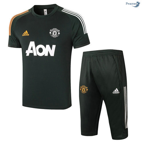 Peamu - Kit Maillot Entrainement Manchester United + Pantalon Armée verte 2020-2021