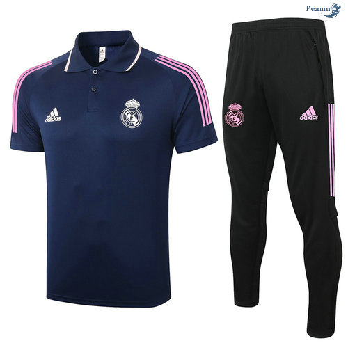 Peamu - Kit Maillot Entrainement POLO Real Madrid + Pantalon Bleu Marine 2020-2021