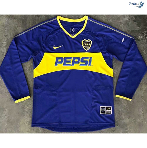 Peamu - Maillot Foot Rétro Boca Juniors Domicile Manche Longue 2003-04