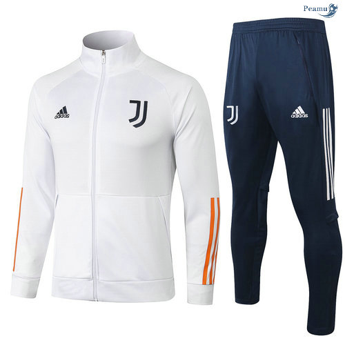 Peamu - Veste Survetement Juventus Blanc 2020-2021 Col Haut