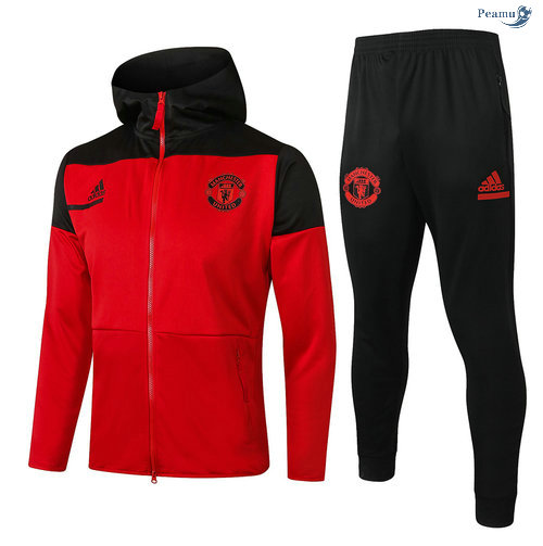 Peamu - Survetement - Sweat à capuche Manchester United Rouge 2020-2021